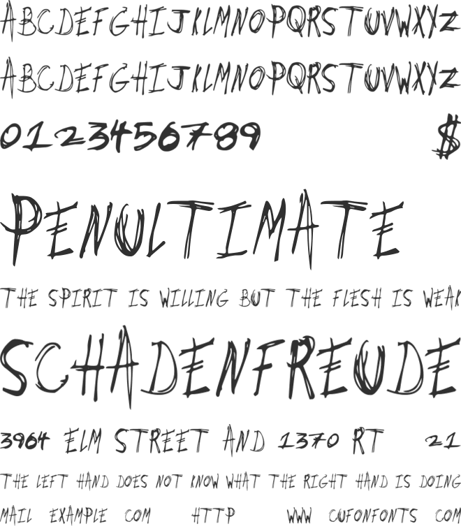 DirtyJobs font preview