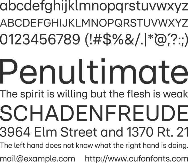 RTL United Text font preview
