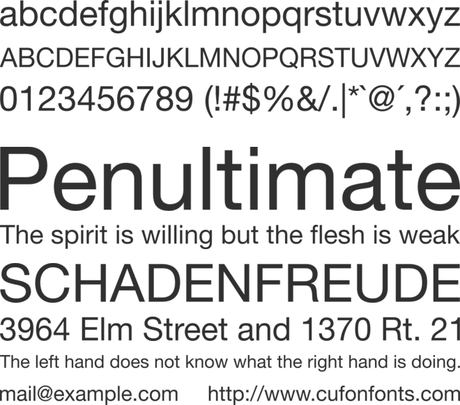 Helvetica Neue LT Pro font preview