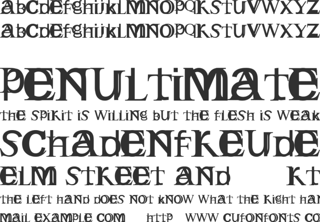 English Gothic font preview