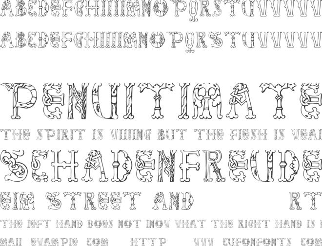 Library of Minerva, 9th c. font preview