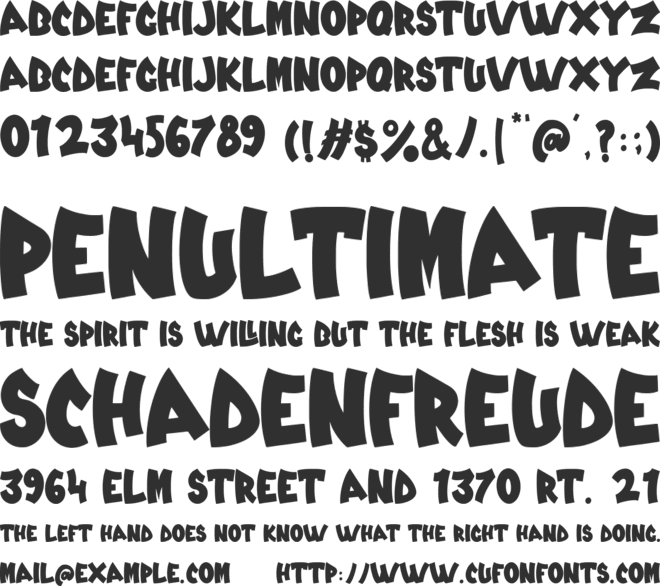 Unskilled font preview
