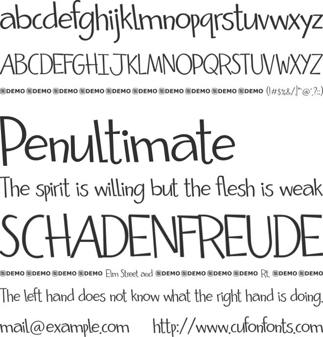 Closely Related font preview