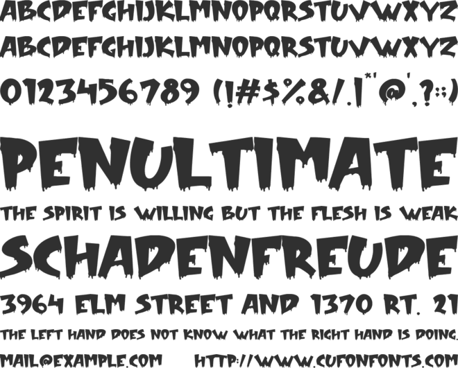 Young Blood font preview