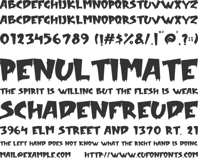 Young Blood font preview