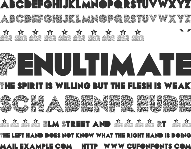 DAMAS PERSONAL USE font preview