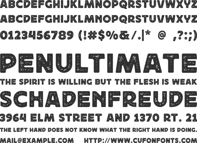 Rushen Distressed font preview