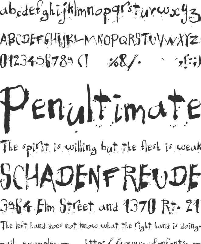 Exhausted font preview