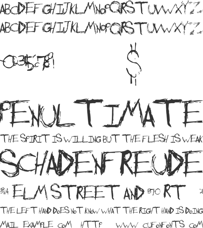 ShreddingHarder font preview