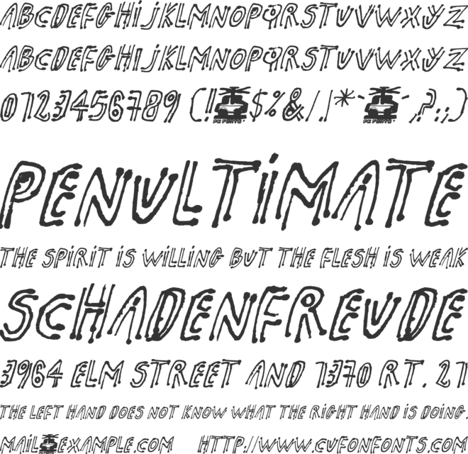 pk shaman font preview