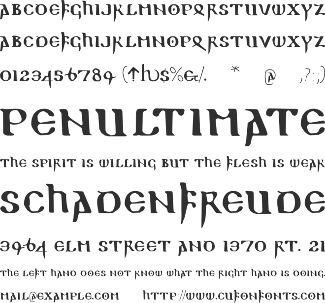 Readable Gothic font preview