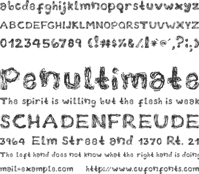 The Grudge font preview