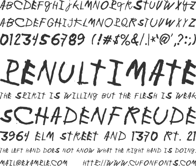 Minen oo kenguru font preview