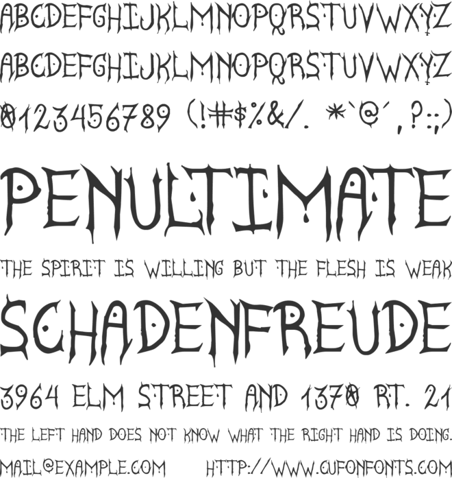 Satanyc Demoniac St font preview