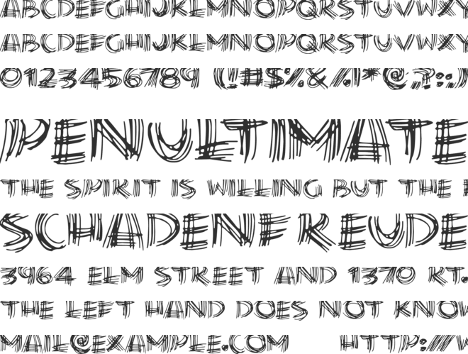 Scribble Lines font preview