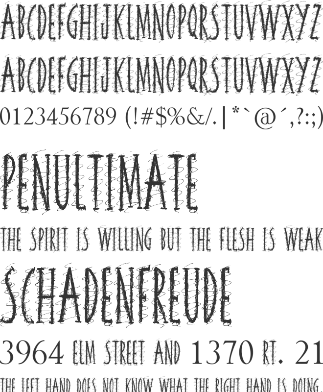 Squiggley Brown font preview