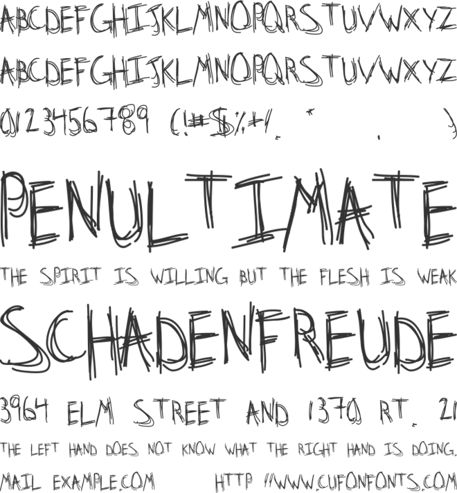 Stridslysten font preview