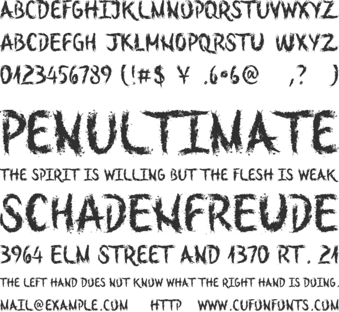 Stretch Out Your Fingers font preview