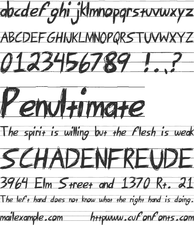 Angry Letter font preview