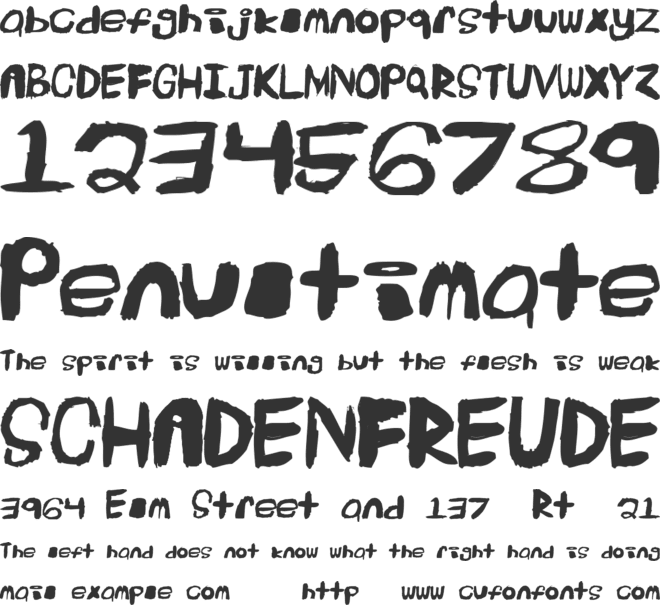Extinct font preview