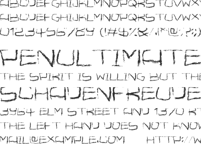 Spidery font preview