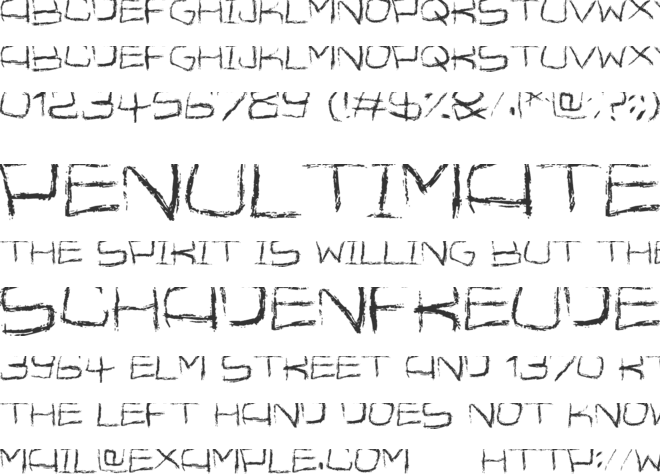 Spidery font preview