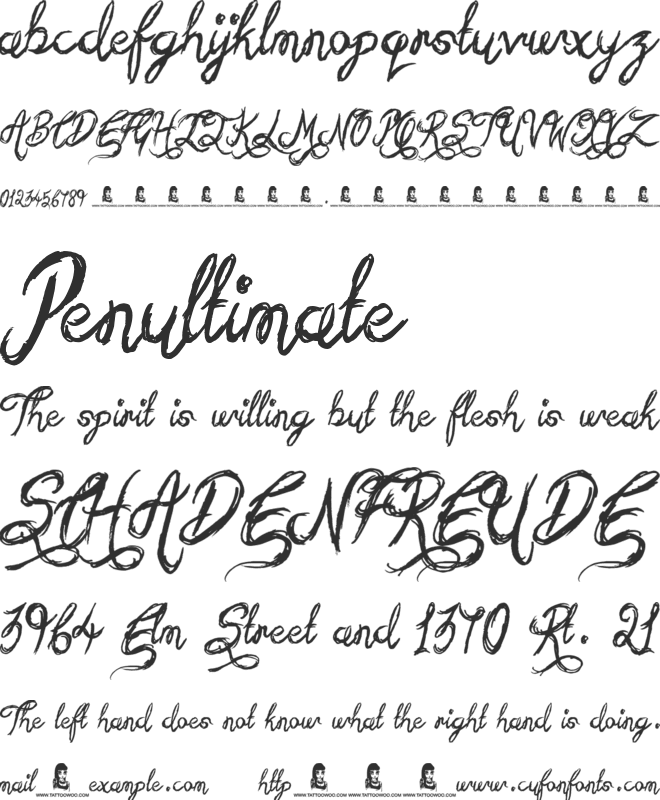 Sketchy Script font preview
