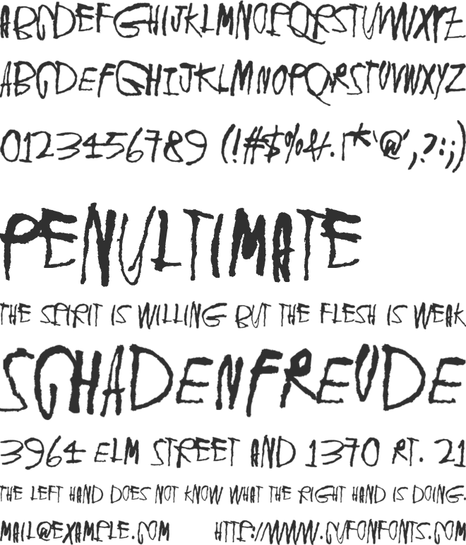 Deafening Silence font preview
