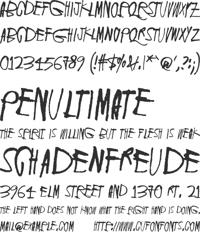Screaming Red 2 font preview