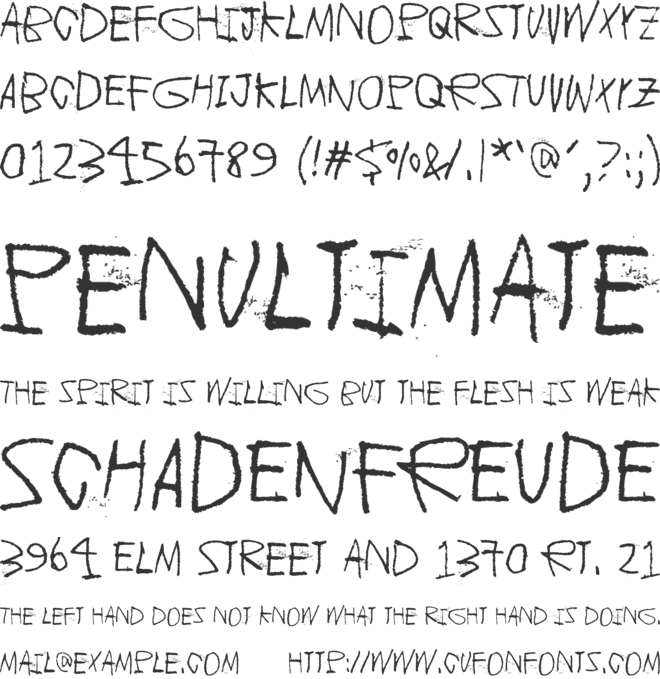 Children of the revolution font preview