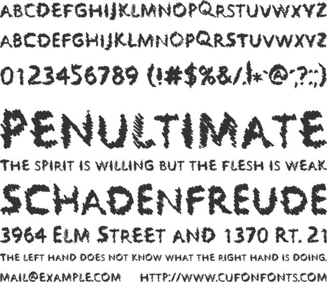 Scratchers font preview