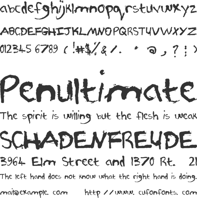 PJGrunge font preview