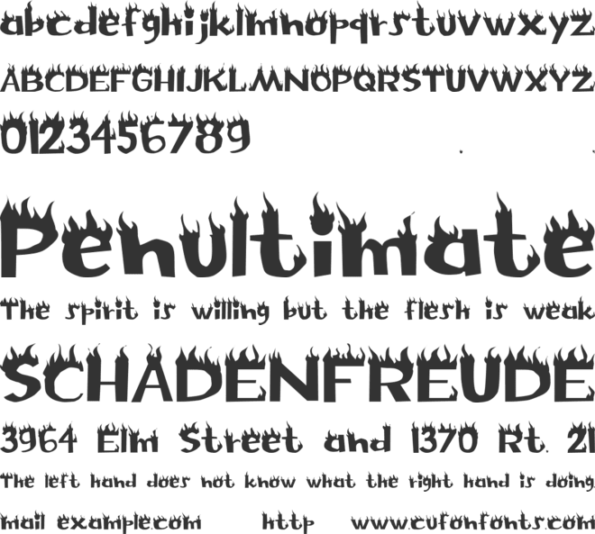 Flame font preview