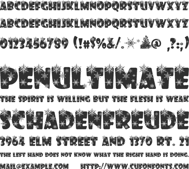 Winter Flakes font preview