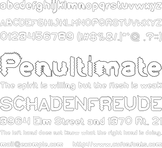 Eskimo and Polar Bear-Hollow font preview