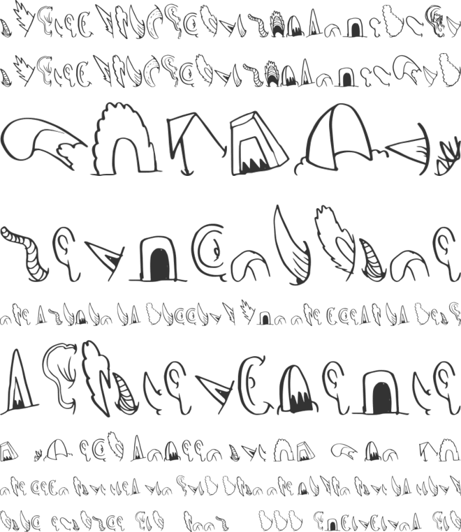 CreatureBuilderEars font preview