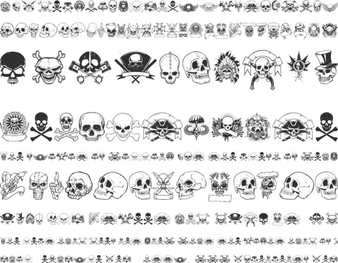 only skulls font preview