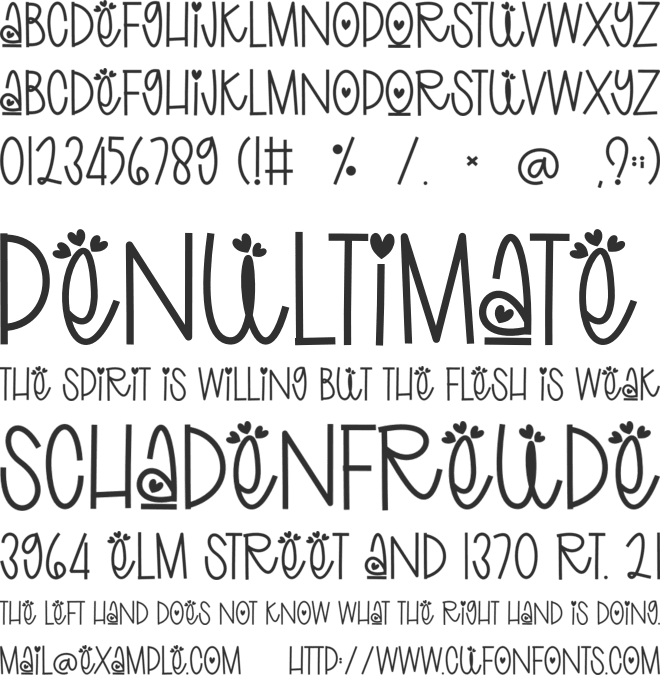 Kids Lover font preview