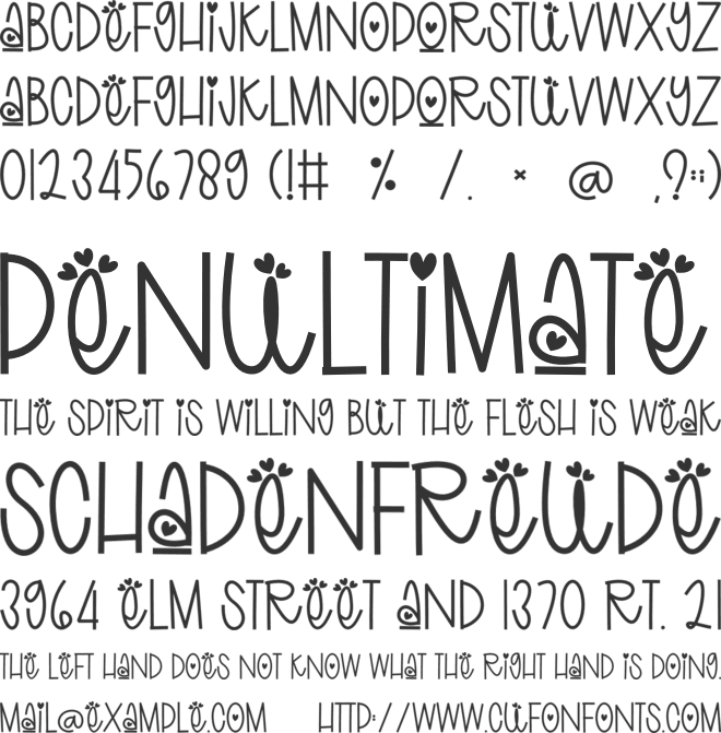 Kids Lover font preview