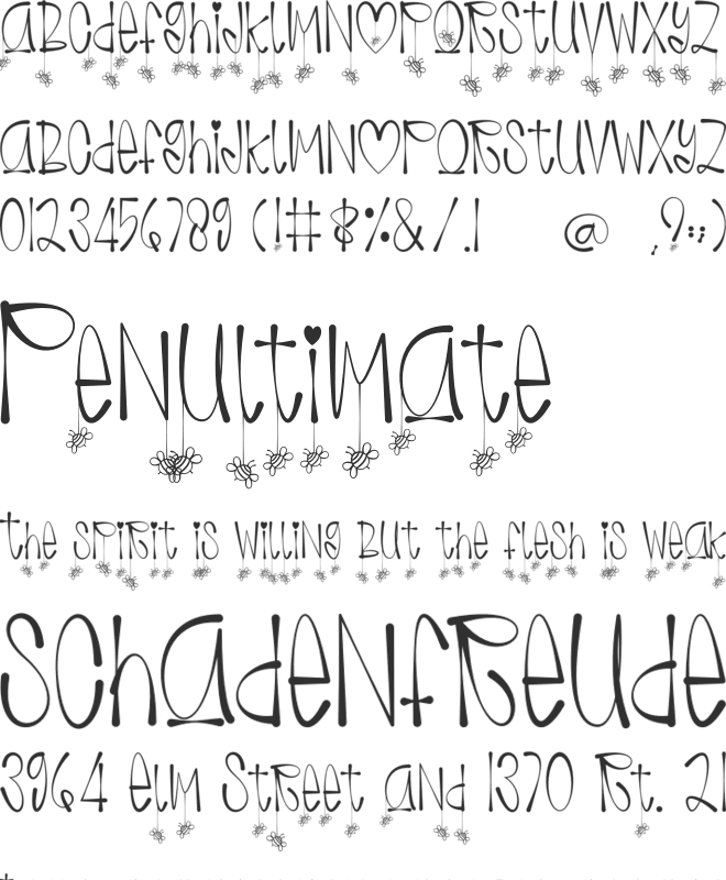 Bee Darling font preview