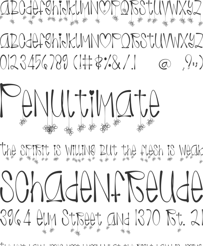 Bee Darling font preview