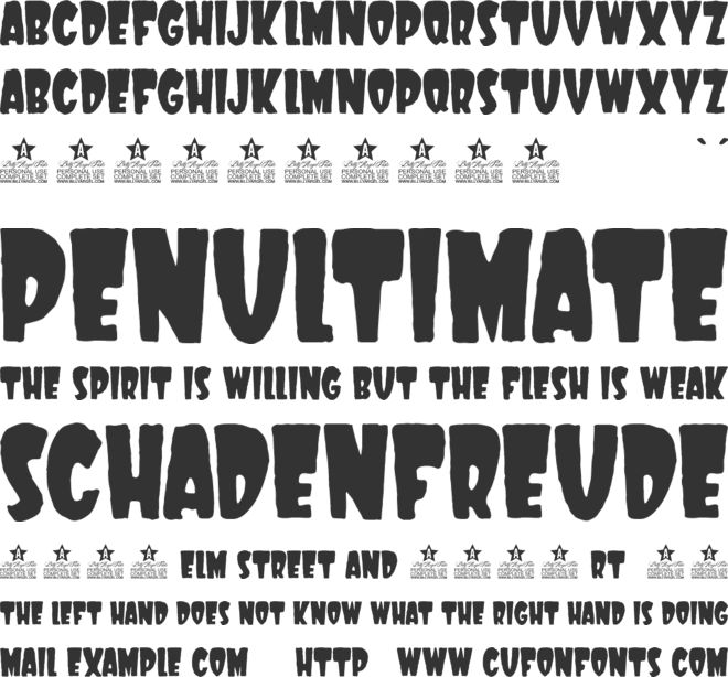 ho ho ho PERSONAL USE font preview