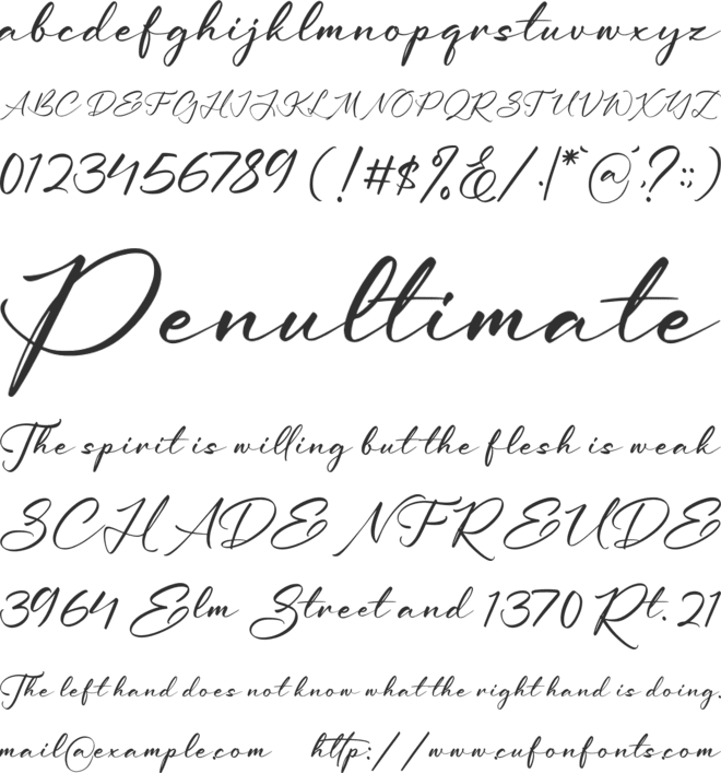 Vanilarita font preview
