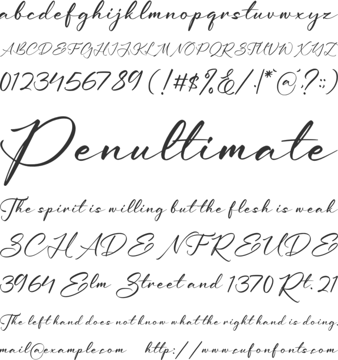 Vanilarita font preview