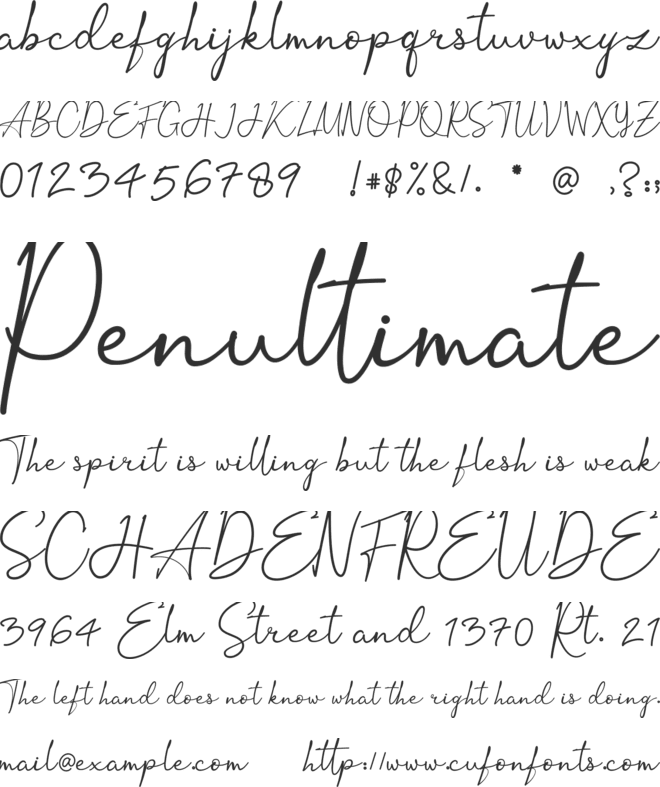 Ortisan Signature font preview