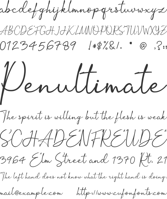 Ortisan Signature font preview