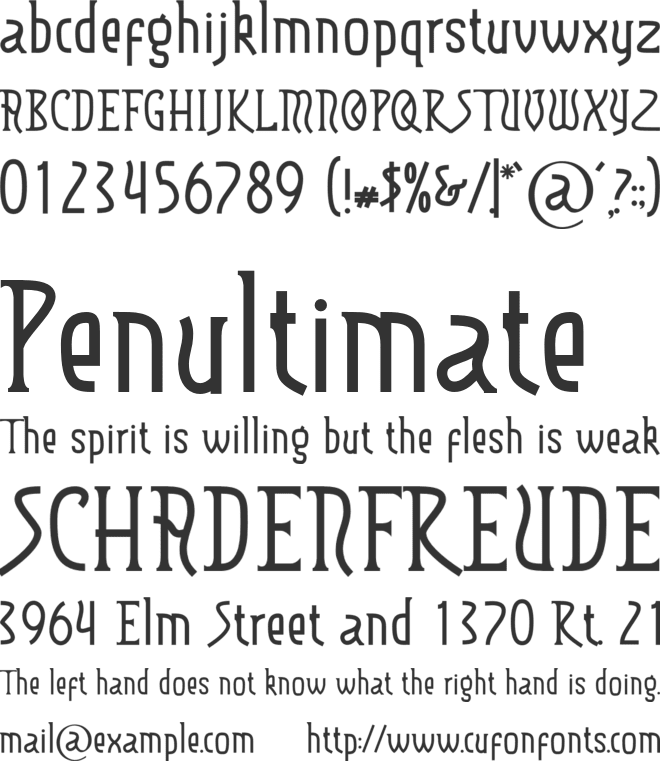 Westle font preview