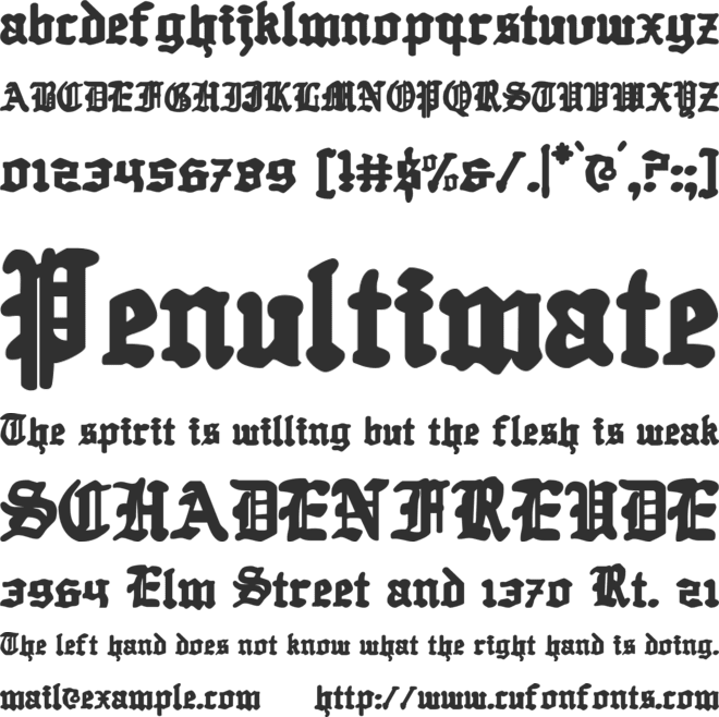 Quest Knight font preview