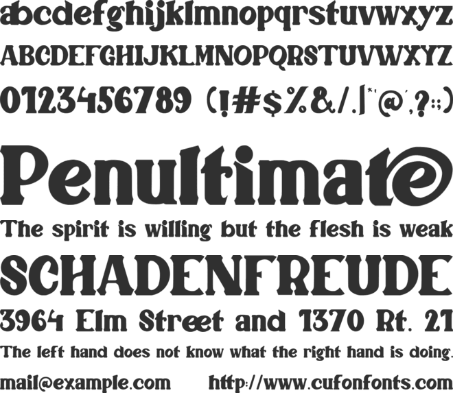 Emigrate font preview