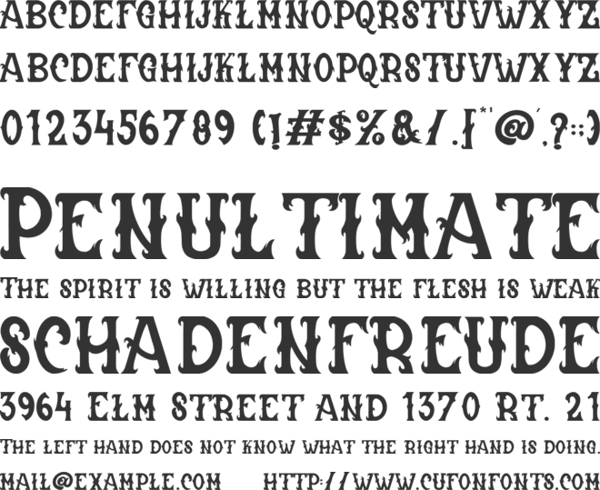 Hardrock font preview